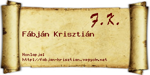 Fábján Krisztián névjegykártya