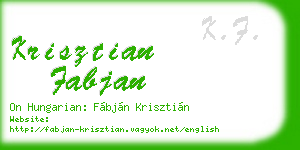 krisztian fabjan business card