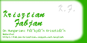 krisztian fabjan business card